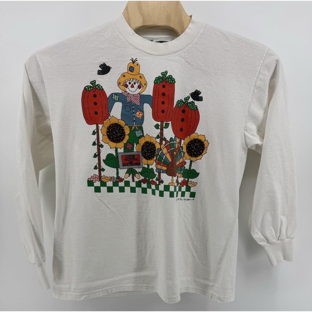 Vintage 1995 Vicki Melhart Pumpkin Patch T-Shirt Size L Cotton Made in USA